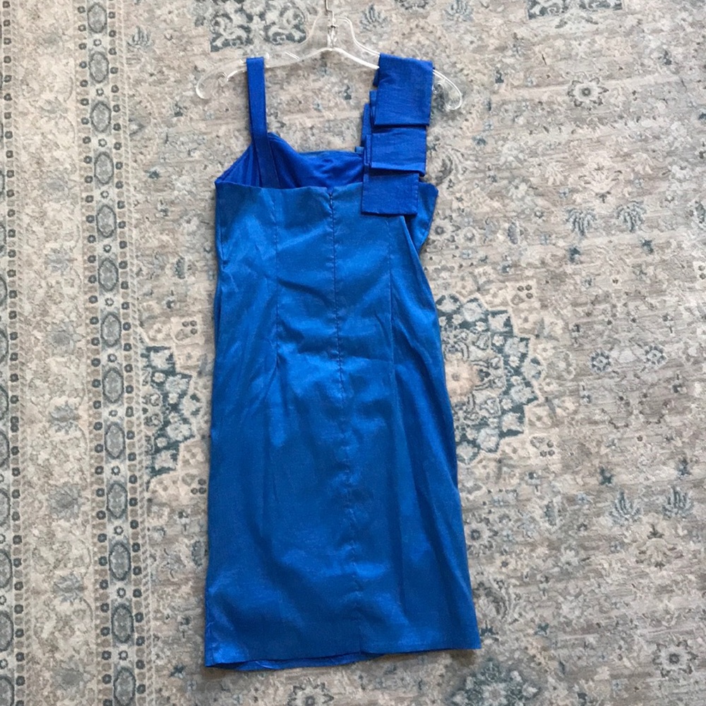 Royal blue satin dress - Picture 2 of 4